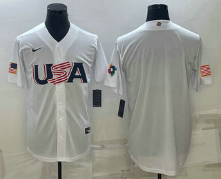 Men's USA Baseball 2023 White World Baseball Blank Classic Replica Stitched Jerseys,We sell and wholesale Men's USA Baseball 2023 White World Baseball Blank Classic Replica Stitched Jerseys on line form chian!